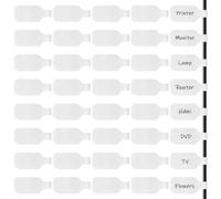 40 etichette per cavi, in nylon riutilizzabili, autoadesive, scrivibili per la gestione dei cavi, ideali per fili e identificazione elettronica (bianco)