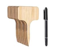 40 etichette per piante in legno con 1 pennarello nero, etichette per piante da giardino, etichette a forma di T, adatte per fiori, piantine, semi, etichette per piante in vaso