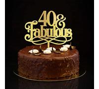 40 & Favoloso topper per torta per 40° compleanno, nome personalizzato qualsiasi età numero quaranta 40 anni felice compleanno bomboniere 40° anniversario regali di compleanno per mamma papà glitter