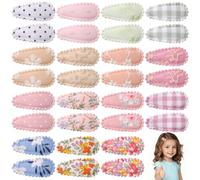 40 Fermagli per Capelli Bambina, Fantasia Floreale | Mollette Avvolte 3,7cm Antiscivolo, Accessori per Capelli per Bambine (Stile 1)