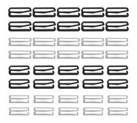 40 ganci di ricambio per reggiseno e costume da bagno, 2 colori, 2 misure (nero, argento, 20 mm, 25 mm)