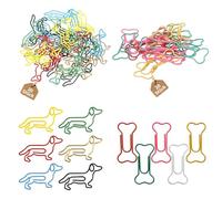 40 graffette a forma di animali, segnalibri, graffette a forma di bassotto, graziose clip in carta metallica a forma di osso, clip di carta colorate per notebook, segnalibri, pianificatori, documento