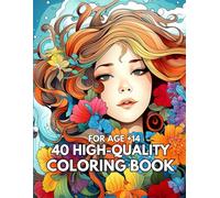 40 High-Quality Coloring Book for age +14: Including fairy, Jungle, hedgehog, raccoon, parrot, zebra, dear, dragon, lady with eye-mask, castle, goddess, flower woman