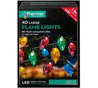 40 Luci A Fiamma Con 80 LED Multicolore Statici - PREMIER