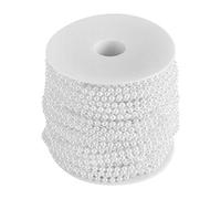 40 m / rotolo 4 mm Perle artificiali Perline fai da te Linea Catena Tenda fatta a mano Forniture per feste Evento di nozze Festival Decorazioni per feste(bianca)