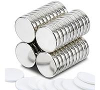 40 magneti al neodimio, extra forti, 15 x 3 mm, autoadesivi, magneti, magneti, magneti, rotondi, per frigorifero, lavagnetta magnetica, lavagna bianca, ufficio