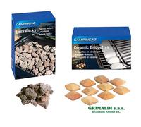 40 MATTONELLE IN CERAMICA + ROCCIA LAVICA 3KG BARBECUE CAMPINGAZ 205636 205637