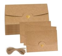 40 mini buste per lettere, corda di canapa, chiusura a cuore, biglietto regalo, matrimonio