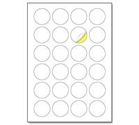 40 mm, 150 fogli, A4 Etichette Adesive Rotonde Bianche per stampante - 24 etichette per foglio