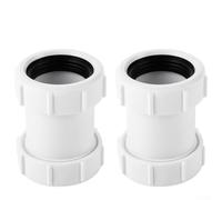 40 mm, connettore dritto in PP per tubi in plastica PP bianco, diametro interno 40 mm, connettore per tubo di scarico per vasca da bagno, 40 mm, rapido 40 mm, lunghezza 80 mm, per PP bianco (2 pezzi)