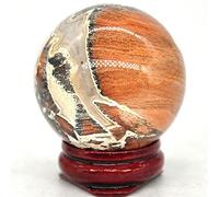 40 mm rosso foglia d'argento diaspro cristallo di quarzo sfera pietra naturale gemma palla da massaggio decorazione gingillo Crystal Specimen