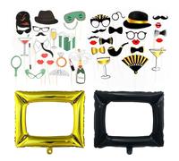 40 Oggetti Di Scena Fotografici E 2 Oggetti Di Scena Del Telaio Fotografico Gonfiabile, Forniture Per Decorazioni Per Feste, Oggetti Di Scena Divertenti E Oggetti Di Scena Creativi E Divertenti.