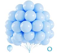 40 palloncini azzurri, 30,5 cm, palloncini in lattice blu pastello macaron, supporto elio, palloncini opachi per baby shower, compleanno del ragazzo, matrimoni, decorazioni per feste a tema oceano