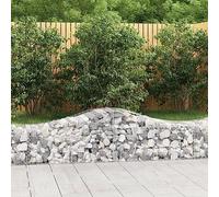 40 PCS Galvanized Steel Gabion Baskets, 200x50x40/60 cm Arc Shape Garden Fence, Decorative Windbreak & Soundproof Barrier, Heavy Duty Wire Mesh for Landscaping, Patio, Yard