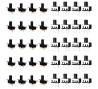 40 PCS Interruttori a Scorrimento 1P2T SPDT 3 Pin ON/Off, Interruttore a Levetta 250V 3A SS12D10 e 50V 0.5A SS12F15, Mini Interruttore 3 Posizioni per Progetti Elettronici, Fai-da-te, Audio, Circuiti