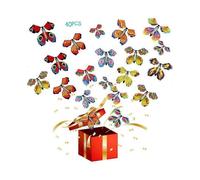40 Pcs Magic Flying Butterfly Toys - Wind Up Rubber Band Powered Decorations[D]