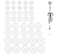 40 Pcs Orecchini Silicone Posteriori 3/5/ 7/9 mm Disco Perforante Trasparente per Piercing Bump Patch di Supporto del Lobo Orecchio per Stabilizzare Dischi di Plastica Cuscinetti, 4 Misure