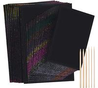 40 PCS Scratch Art per Bambini Rainbow Carta da Gratta e Vinci per Magia Nera per Artigianato Fai-da-te
