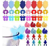 40 pennarelli colorati in silicone, per bicchieri da vino, bicchieri da spumante, bicchieri da vino, bicchieri da martino, 5 forme