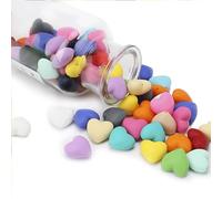 40 perline in silicone a forma di cuore in colori misti, perline distanziatrici colorate per fai da te, ghirlanda, portachiavi, cordino, collana, braccialetto, accessori per la creazione di gioielli,