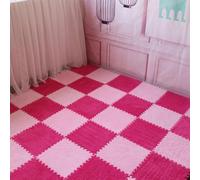 40 pezzi 1,0 cm, 12x12 pollici soffice tappeto morbido tappeto ispessito in schiuma EVA, piastrelle for tappeti ad incastro antiscivolo con bordo(Red+pink)