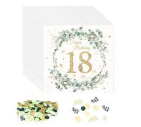 40 Pezzi 18 Anni Tovaglioli di Buon Compleanno - Oro Paper Napkins per Festa e Cocktail - Decorazione