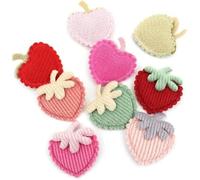 40 pezzi 2.5 * 2.8 cm applicazioni imbottite a forma di fragola per copricapo a forcina decorazioni ornamenti toppe per abbigliamento accessori-misti