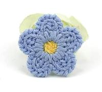 40 pezzi 2,8 cm to di lana ricamo fiori toppe cucite appliques per accessori copricapo fai da te tornante decorazioni ornamenti-blu