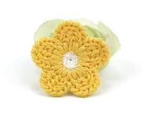 40 pezzi 2,8 cm to di lana ricamo fiori toppe cucite appliques per copricapo accessori fai da te tornante decorazioni ornamenti-giallo