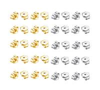 40 Pezzi/20 Paia di Chiusure a Farfalla, Orecchini di Ricambio in Argento Sterling e Oro Argentato, Chiusure di Sicurezza