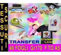 40 PEZZI A5 21 X 14,8 170 GR TRANSFER X COTONE SCURO QUALITA STAMPA MAGLIETTE