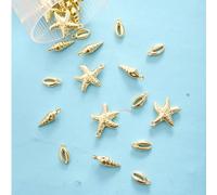 40 pezzi Accessori fai-da-te misti casuali in plastica CCB a tema mare, oceano e vacanze con stelle marine e conchiglie per braccialetti e collane Tagli UnicaABS