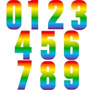 40 Pezzi Adesivi per Bidone con Ruote Girasole Grandi Adesivi Decorativi con Numero di Pattumiera Adesivi con Numero di Cestino Autoadesivi da 0 a 9, Altezza 17 cm (Stile Arcobaleno)