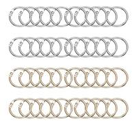 40 Pezzi Anelli Rilegatura, 20mm Anelli del Libro, Binder Metallici Libro, Anelli Metallo per Raccoglitori, Anelli per Rilegatura Rotondi, Libro Anelli Portachiavi, Per Raccoglitori (Oro/Argento)