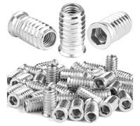 40 Pezzi Boccole Filettate per Legno M8 X 25mm, Esagono Incassato Inserto Inserti Filettati per Legno, Boccole Filettate Per Metallo In Acciaio Zincato Lega Di Zinco, Rivetti Filettati M8