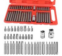 40 Pezzi Cacciavite Torx Bussola Kit, Include Punta Capo di Prugna, Esagonali e Spline, Bussole per Avvitatore con Unità da 1/2 3/8 Pollici, Set Cacciaviti Torx, per Officina e Fabbrica