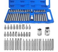 40 Pezzi Cacciavite Torx Bussola Kit, Include Punta Capo di Prugna, Esagonali e Spline, Bussole per Avvitatore con Unità da 1/2 3/8 Pollici, Set Cacciaviti Torx, per Officina e Fabbrica