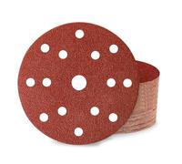 40 pezzi carta vetrata 150 mm velcro 40 grana 15 fori per levigatrice orbitale rotonda per legno, metallo e vernice