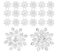 40 Pezzi Charms Gioiello a Fiocco di Neve Strass, Decorazione Argento | Collane e Custodie Telefono, Finitura Piatta senza Bave, per Feste Natalizie e Scatole Regalo