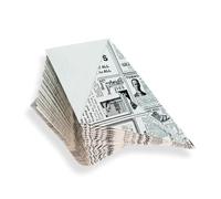 40 pezzi - Cono antigrasso in cartone riciclabile e biodegradabile per fritti, motivo giornale, adatto a microonde, 12,5 x 22 cm - Hostelnovo