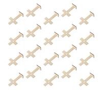 40 Pezzi Croce da Tavolo in Legno Grezzo, Supporto Stabile, Beige