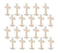 40 Pezzi Croce in Legno Beige, Stabile, per Preghiera e Natale | Grana Chiara, Finitura Grezza, Design Proporzionato, Adatta a Creazioni Fai e Decorazione da Tavolo