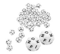 40 Pezzi Dadi Lettere Alfabeto 20 Facce in Acrilico | Bianco, Portatile per Viaggio e Feste di Spelling, Supporta Creatività e Lessico