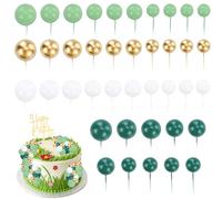 40 Pezzi Decorazione Torta con Palline Colorate e 1 Buon Compleanno in Oro 10cm plugin,Decorazione Torta a Tema Bohémien,Bastoncini Palline Schiuma Cake Picks,per Compleanno