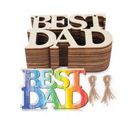 40 pezzi di etichette regalo in legno grezzo con spago per la scritta "Miglior papÃ "