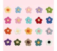 40 pezzi di fiori di filato da cucire, decorazioni floreali all'uncinetto, piccoli fiori lavorati a maglia, decorazione floreale all'uncinetto, mini toppe ricamate, per fai da te, abbigliamento per