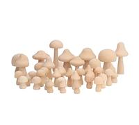 40 Pezzi di Funghi in Legno Non Finiti, Set di Funghi in Legno, Pregevole Fattura Senza Sbavature, Decorazione di Funghi in Legno Naturale per L'arte Dei Bambini, Artigianato Fai Da Te