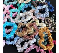 40 pezzi di semplici ed eleganti scrunchies per capelli in tinta unita, stampa leopardata e floreale minuta, accessori versatili per acconciature, varietà di colori, decorazioni di moda per capelli da