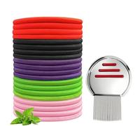 40 Pezzi Elastici per capelli anti-pidocchi e Pettine,Elastici Colorati per Capelli,Soluzione Anti-Pidocchi Pratica,per la Cura Quotidiana dei Capelli,per Bambine