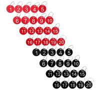 40 Pezzi Etichette Numeriche Rotonde in Plastica con Anelli, 1-20 | Bagagli e Armadietti, Gestione Ordinata, Struttura Robusta, Adatte a Punti Ritiro ed Eventi